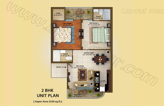 1110 sq ft 2 BHK Independent 2nd Floor of G+2 | Zirakpur Patiala Highway | Zirakpur | Punjab | Apnaa Ghar