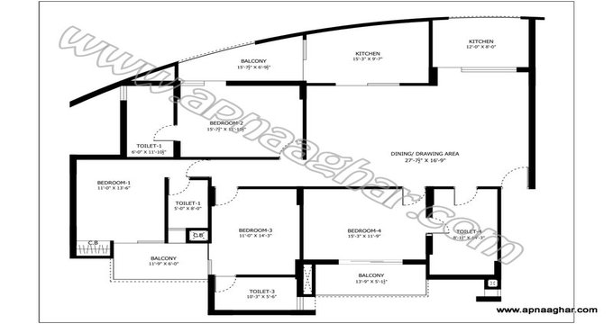 4 BHK 2555 sq ft |Flat |Independent House|Kharar | Mohali | Chandigarh| Punjab | Zirakpur| Apnaaghar.com | 9781191177