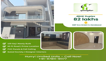4 BHK| 1125 sq ft| Villa | Duplex | Pent House |Flat |Independent House| Derabassi|Kharar | Mohali | Chandigarh| Punjab | Zirakpur| apnaaghar.com | 9781191177
